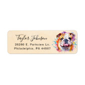 Bulldog Hond Retouradres Label (Voorkant)