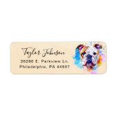 Bulldog Hond Retouradres Label (Voorkant)