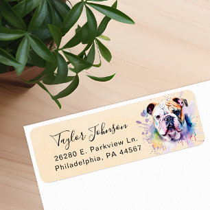 Bulldog Hond Retouradres Label