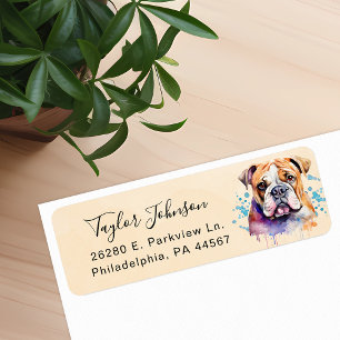 Bulldog Hond Retouradres Label