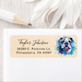 Bulldog Hond Retouradres Label (Insitu)