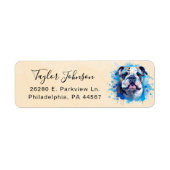 Bulldog Hond Retouradres Label (Voorkant)