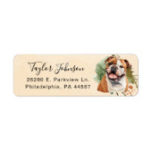 Bulldog Hond Retouradres Label (Voorkant)