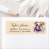 Bulldog Hond Retouradres Label (Insitu)