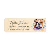Bulldog Hond Retouradres Label (Voorkant)