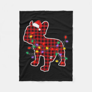 Bulldog Hond Santa Hoed Kerstmis Pyjama Xmas Licht Fleece Deken