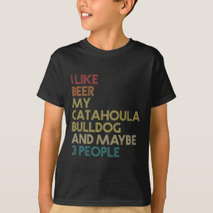Bulldog Hondeneigenaar Bierliefhebber Quote Retro T-shirt