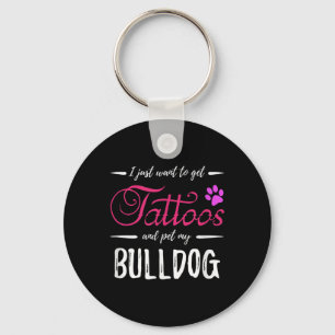 Bulldog Hondenliefhebber Tattoo Funny Dog Mom Gift Sleutelhanger