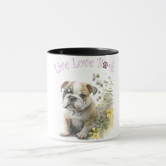 Bulldog Hondenmoeder Bloemstuk Mok (Midden)