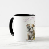 Bulldog Hondenmoeder Bloemstuk Mok (Voorkant links)