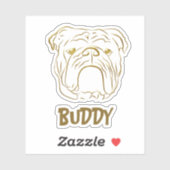 Bulldog Hondennaam Sticker (Vel)
