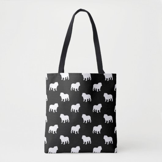 Bulldog Hondenras Silhouettes gevild Tote Bag (Voorkant)