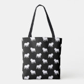 Bulldog Hondenras Silhouettes gevild Tote Bag (Achterkant)