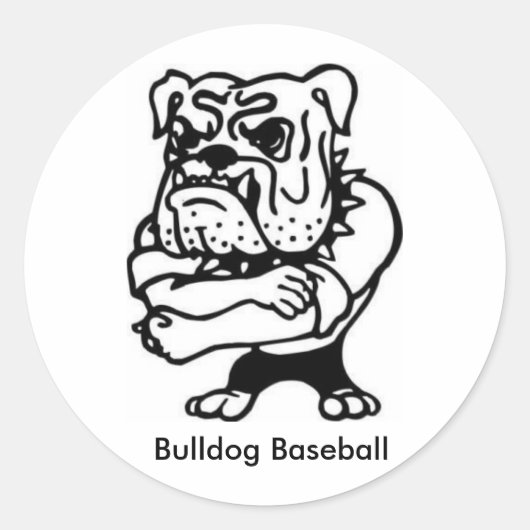 Bulldog honkbal sticker (Voorkant)