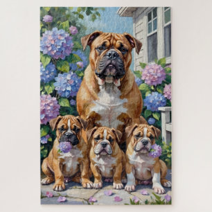 Bulldog Hortensia Tuin Kunst Legpuzzel