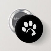Bulldog Huge Paw Silhouette Ronde Button 5,7 Cm (Voorkant /achterkant)