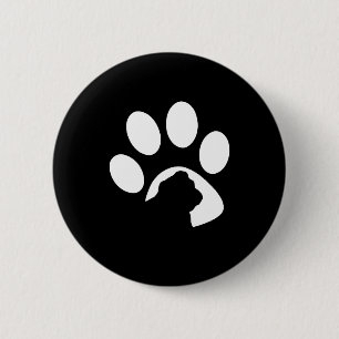 Bulldog Huge Paw Silhouette Ronde Button 5,7 Cm