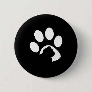 Bulldog Huge Paw Silhouette Ronde Button 5,7 Cm