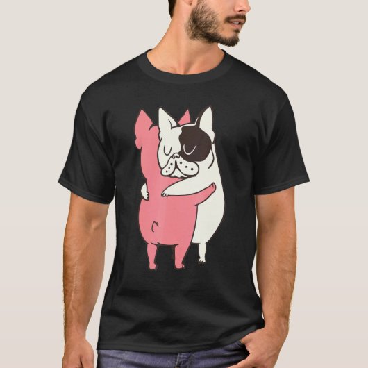 Bulldog Hugs T-shirt (Voorkant)