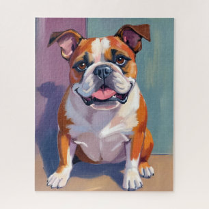 Bulldog Huisdier Schilderij Whimsical Waterverf Ho Legpuzzel