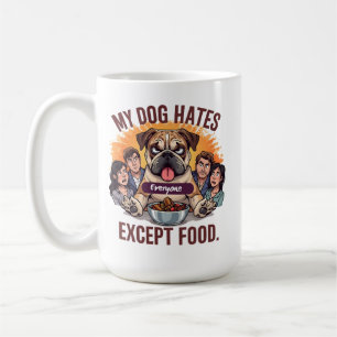Bulldog Iedereen Behalve Eten Grappige Cartoon Koffiemok
