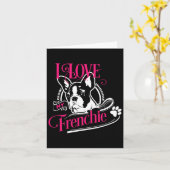 Bulldog - Ik hou van mijn Frenchie 1 Kaart (Gele Bloem)