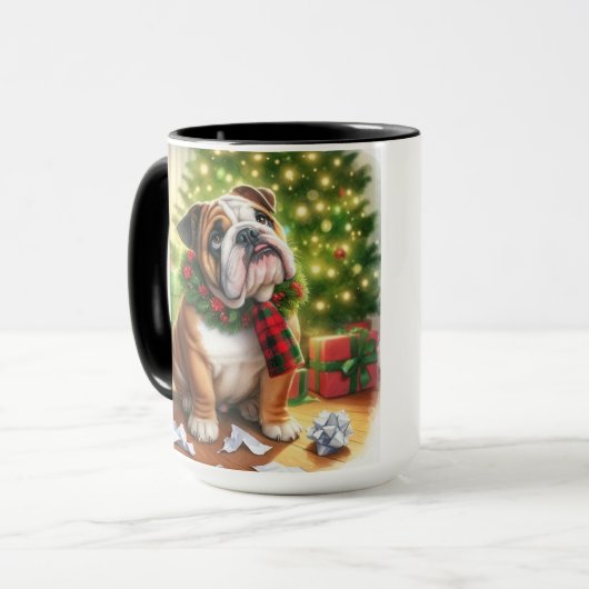 Bulldog Ik kan uitleggen Christmas Coffee Mok Cup (Voorkant links)