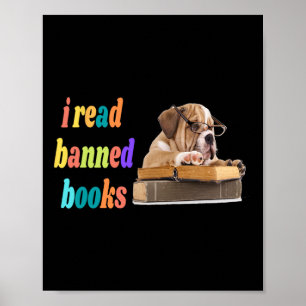 Bulldog Ik lees verboden boeken Poster