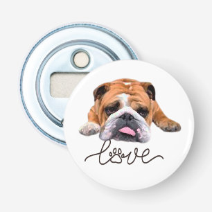 Bulldog, illustratie T-Shirt Trucker Hat Button Ke Flesopener
