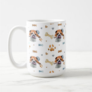 Bulldog, illustratie T-Shirt Trucker Hat Button Ke Koffiemok