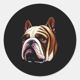 Bulldog Illustration Classic Round Sticker