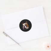 Bulldog Illustration Classic Round Sticker (Envelop)