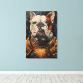 Bulldog In Armor Canvas Afdruk (Insitu (Houten vloer))