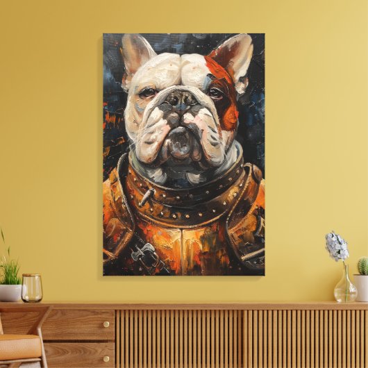 Bulldog In Armor Canvas Afdruk (Insitu (Woonkamer))