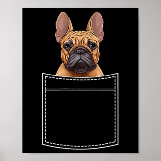 Bulldog In Borstzak Franse Pocket Poster (Voorkant)