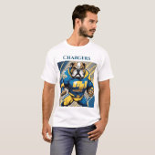 Bulldog in Chargers Gekleurd Cersey T-shirt (Voorkant volledig)