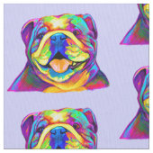 Bulldog in Colors Stof (Close Up)