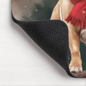 Bulldog in de Sneeuw Kerstmis Muismat (Hoek)