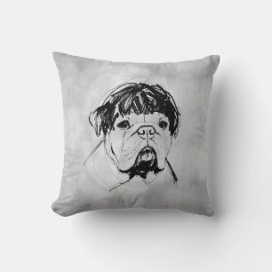 Bulldog in een pruik (Stijl 2) Fijne Kunst Kussen