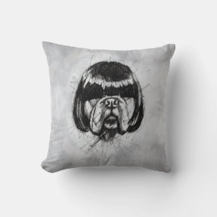 Bulldog in een Pruik (Stijl 4) Schone Kunst Kussen