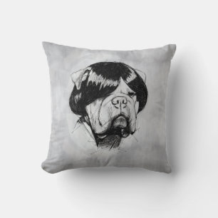 Bulldog in een Pruik (Stijl 5) Schone Kunst Kussen