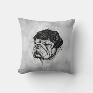 Bulldog in een pruik (Stijl 7) Fijne Kunst Kussen