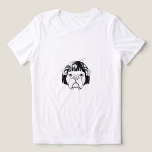 Bulldog in een pruik (stijl 8) Fijne Kunst Tri-Blend Shirt