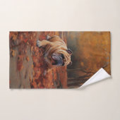 Bulldog in herfst laat Herfst inspireren Bad Handdoek (Handdoek)