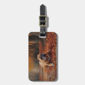 Bulldog in herfst laat Herfst inspireren Bagagelabel (Voorkant verticaal)