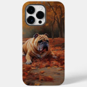 Bulldog in herfst laat Herfst inspireren Case-Mate iPhone Case (Achterkant)