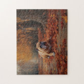 Bulldog in herfst laat Herfst inspireren Legpuzzel (Verticaal)