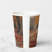 Bulldog in herfst laat Herfst inspireren Papieren Bekers (Rechts)