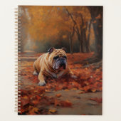 Bulldog in herfst laat Herfst inspireren Planner (Voorkant)