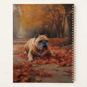 Bulldog in herfst laat Herfst inspireren Planner (Achterkant)